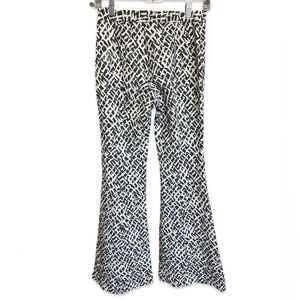 Rosetta Getty Printed Black & White Stretchy Flare Bell Bottom Pants Size Medium